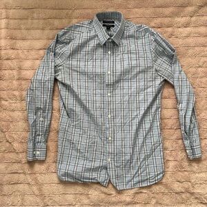 Banana Republic Tailored Slim‎ Fit Plaid Shirt - LightgreyBlue - L